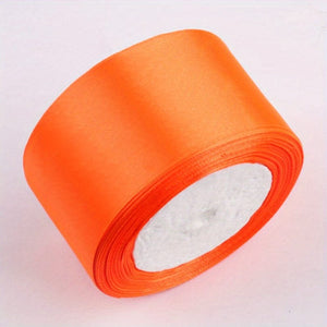 Planet Gates Orange / Diameter 40mm 1 Roll, 22meters 4cm Silk Satin Ribbons Crafts Bow Handmade Gift Wrap Party Wedding Christmas Decorations, Ribbons For Bouquets, Craft Supplies, Fabric, Handmade Wedding Bouquets Material, Gift Packaging Materials,