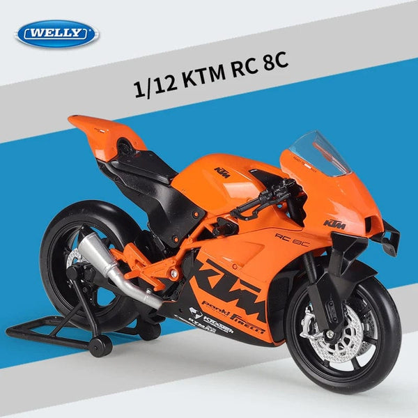Planet Gates Orange foam box Welly 1:12 KTM RC 8C Alloy Road Racing Motorcycle Model Diecast Metal Street Sports Cross-country Motorcycle Model Children Gift