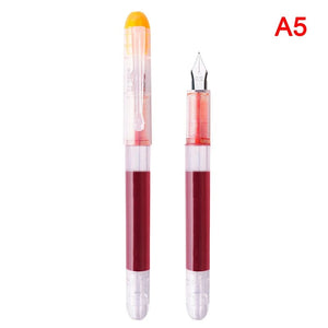 Planet Gates Orange Fountain Pen Large capacity fashion classic Transparent Color ink Stationery