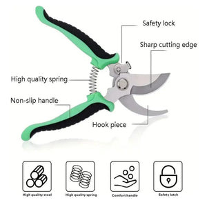 Planet Gates Orange Garden Pruning Shears Fruit Tree Flower Pruning Scissors Multifunctional Stainless Steel Branch Shears Household Garden Supplies