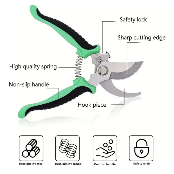 Planet Gates Orange Garden Pruning Shears Fruit Tree Flower Pruning Scissors Multifunctional Stainless Steel Branch Shears Household Garden Supplies
