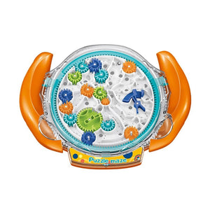 Planet Gates Orange Gravity Maze Puzzle Games for Kids Cool Spaceship Maze Toy Gear Control with Two Steel Marbles Challenges Games Fine Motor Skill