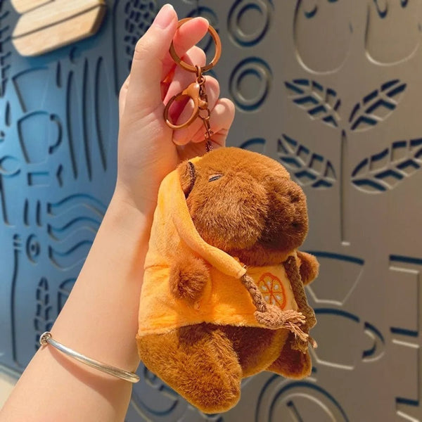Planet Gates Orange-Hoodie B Cute Small Size Capybara Plush Toy With Wings Hoodie Simulation Capybara Doll Fluffty Toy Birthday Gifts