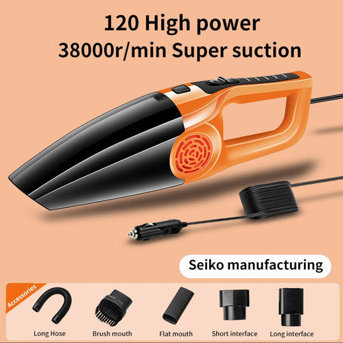 Planet Gates Orange In-car Vehicle Household Indoor Large Vacuum Cleaner Power Large Suction Strong Vacuum Vehicle Small Vehicle Vacuum Cleaner Dry-wet Dual-use