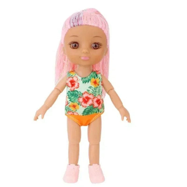 Planet Gates Orange Jumpsuit / Doll and clothes Mini 16cm Doll and Clothes 3D simulation eye Multi joint movable hinge doll Multi-color Hair Girls DIY Toys Birthday Gifts