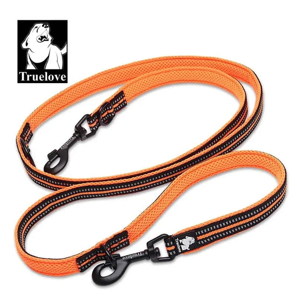 Planet Gates orange / M (2cmX200cm) / CHINA Truelove 7 In 1 Multi-Function Adjustable Dog Lead Hand Free Pet Training Leash Reflective Multi-Purpose Dog Leash Walk 2 Dogs
