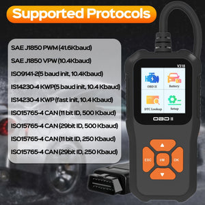 Planet Gates Orange OBD2 Car Scanner Diagnostic Scan Tool V318-2, Color ScreenVehicle Fault Code Reader, Auto Read Fault Code Check Engine Light For OBDII Protocol Cars
