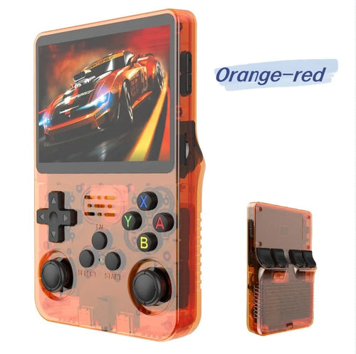 Planet Gates Orange R36S Retro Handheld Video Game Console Linux System 3.5 Inch IPS Screen Portable Pocket Video Player 128G RG35S Plus