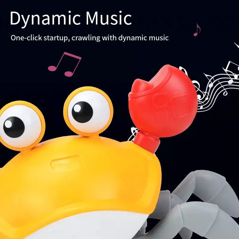 Planet Gates Orange Sensing Crawling Crab.Tummy Time Baby Toys.Interactive Walking Dancing Toy with Music Sounds and Lights.Infant Fun Gift