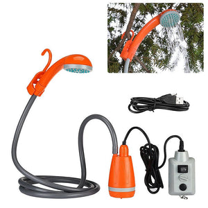 Planet Gates Orange Shower Camping Shower Outdoor Hiking Travel Portable Shower And 20L Bucket Set Car Washer Plant Watering Pet Cleaning Electric Pump