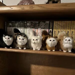 Planet Gates Orange Simulation Cat Plush Toys Soft Stuffed Kitten Model Fake Cats Realist Animals for Kids Girls Birthday Valentine's Day Gift