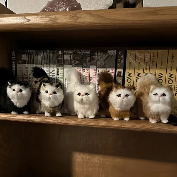 Planet Gates Orange Simulation Cat Plush Toys Soft Stuffed Kitten Model Fake Cats Realist Animals for Kids Girls Birthday Valentine's Day Gift