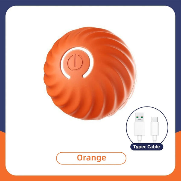 Planet Gates Orange Smart Dog Toy Ball Electronic Interactive Pet Toy Moving Ball USB Automatic Moving Bouncing for Puppy Birthday Gift Cat Product
