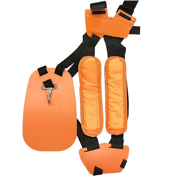 Planet Gates Orange Upgrade Your Lawn Care with this Adjustable Double Shoulder Mower Nylon Belt - Orange Black