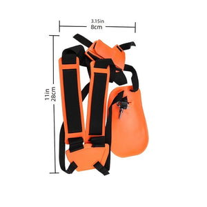 Planet Gates Orange Upgrade Your Lawn Care with this Adjustable Double Shoulder Mower Nylon Belt - Orange Black