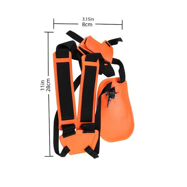 Planet Gates Orange Upgrade Your Lawn Care with this Adjustable Double Shoulder Mower Nylon Belt - Orange Black