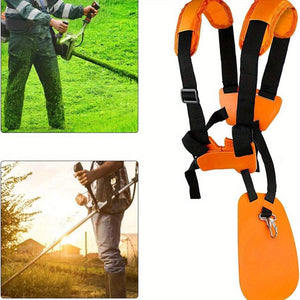 Planet Gates Orange Upgrade Your Lawn Care with this Adjustable Double Shoulder Mower Nylon Belt - Orange Black