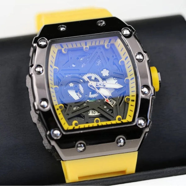 Planet Gates orange UTHAI Watch For Men sporty Domineering Trendy Waterproof Barrel Shaped Man Original Wristewatch Male Quartz Clock Watches Gift