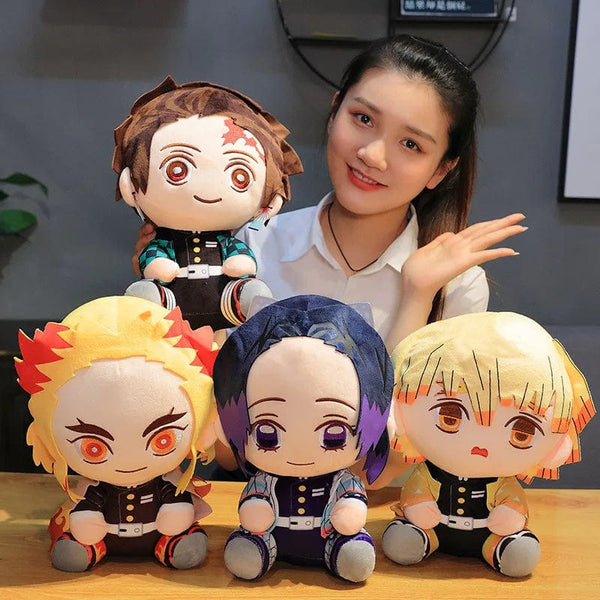 Planet Gates Orchid 20cm Demon Slayer Plush Doll Tanjirou Nezuko Zenitsu Anime Movie Stuffed Toy Kimetsu No Yaiba Game Plushie Figure Kids Gift