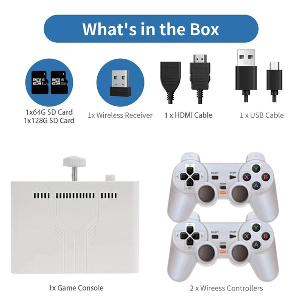 Planet Gates Ordinary Handle-192G Ampown Y7 Video Game Console Linux System 256G Built 12000 Games Rechargeable Wireless Handle Low Latency Connection Player Gift