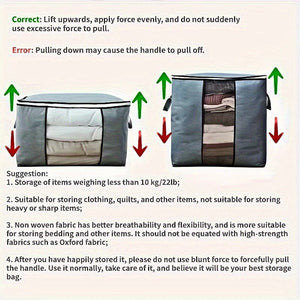 Planet Gates Organize Your Closet with This Large Storage Bag - Reinforced Handle, Clear Window, and Sturdy Zippers! Bedroom Accessories