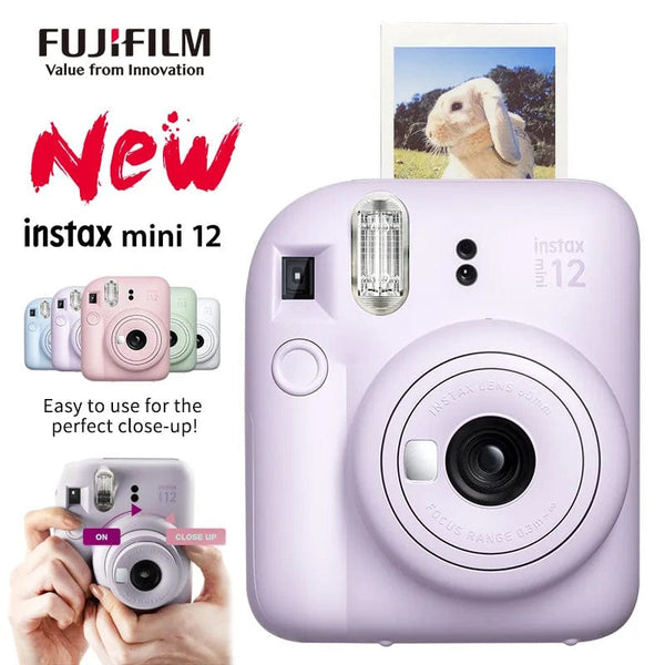 Planet Gates Origin Fujifilm Instax Mini 12 Instant Camera Pink/Blue/Gray/White/Purple with Instax Mini Film Photo Paper
