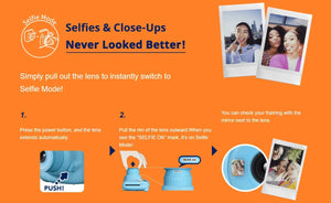 Planet Gates Origin Fujifilm Instax Mini 12 Instant Camera Pink/Blue/Gray/White/Purple with Instax Mini Film Photo Paper