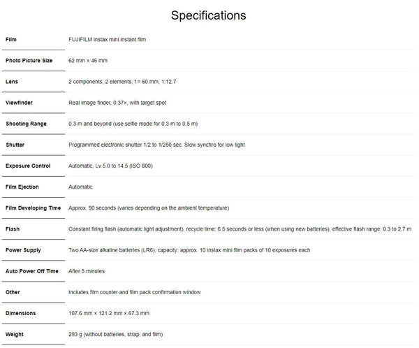 Planet Gates Origin Fujifilm Instax Mini 12 Instant Camera Pink/Blue/Gray/White/Purple with Instax Mini Film Photo Paper