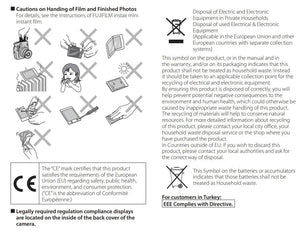 Planet Gates Origin Fujifilm Instax Mini 12 Instant Camera Pink/Blue/Gray/White/Purple with Instax Mini Film Photo Paper