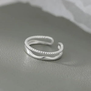 Planet Gates Original 925 Sterling Silver Double LInes Rings For Women  Wedding Engagement Silver Women's Vintage Ring Fine Jewelry