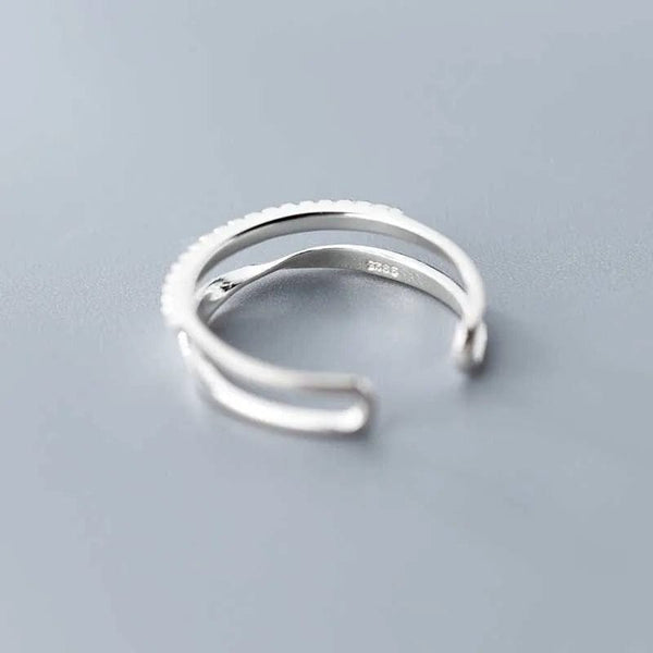 Planet Gates Original 925 Sterling Silver Double LInes Rings For Women  Wedding Engagement Silver Women's Vintage Ring Fine Jewelry