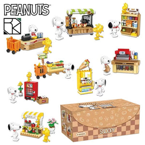 Planet Gates Original box 1 Genuine Peanuts Snoopy Building Blocks Anime Figure Models DIYTable Ornaments Anime Peripherals Toys Kawaii Dolls Toys For Gifts