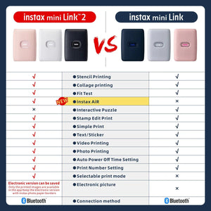Planet Gates Original Fujifilm Instax Mini Link 2 Printer Instax Photo Camera Printers For Smart Phone App Film Machine New Fujifilm Camera