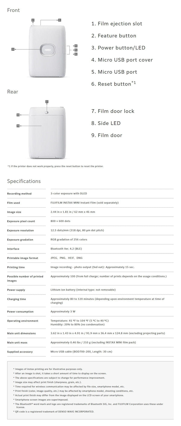 Planet Gates Original Fujifilm Instax Mini Link 2 Printer Instax Photo Camera Printers For Smart Phone App Film Machine New Fujifilm Camera