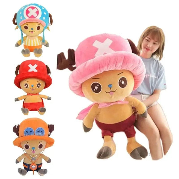 Planet Gates Original Full Size Anime One Piece Plush Figure Kawaii Luffy Chopper Plush Doll Soft Stuffed Toy kids Birthday Gift Xmas Gift