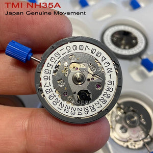 Planet Gates Original Japan NH35 NH35A 24 Jewelry High Accuracy Mechanical Automatic Movement White Day Date 3 o'clock Crown