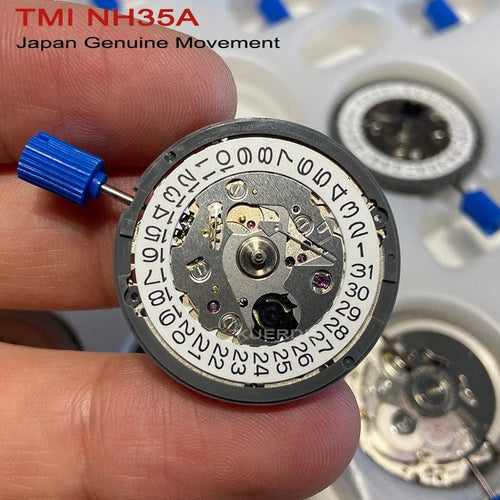 Planet Gates Original Japan NH35 NH35A 24 Jewelry High Accuracy Mechanical Automatic Movement White Day Date 3 o'clock Crown