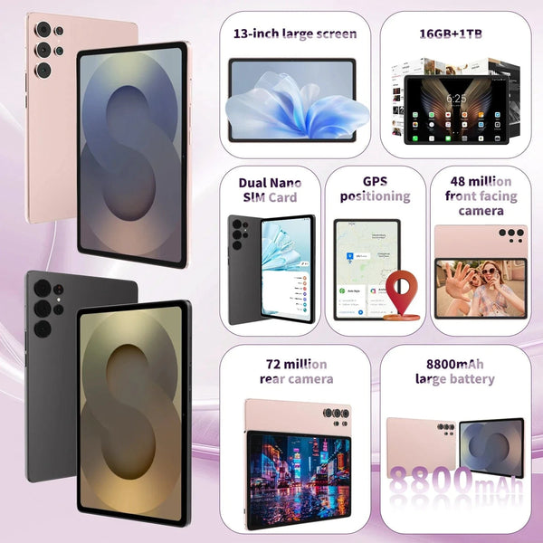 Planet Gates Original Pad 24 Ultra Tablet 13 inch 16GB+1TB Android 14 Snapdragon 8gen3 Global 8800mah 5G Dual SIM WIFI HD Full Screen
