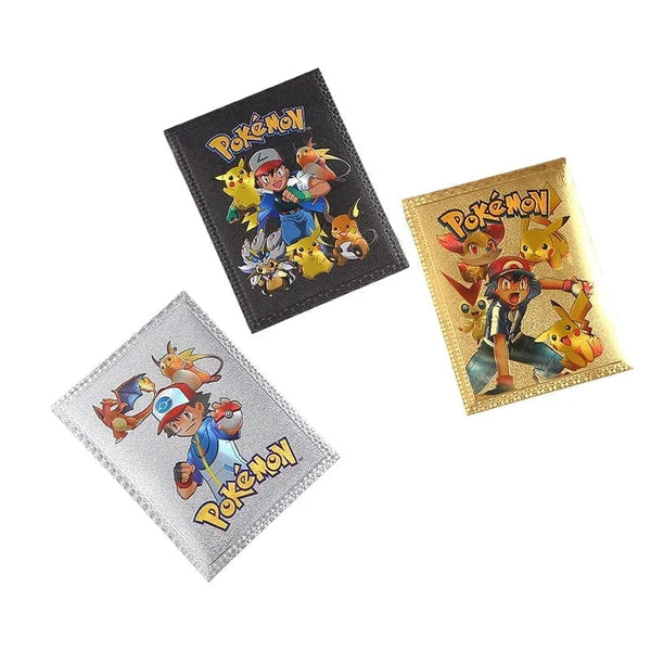 Planet Gates Original Pokemon Cards Pikachu Random 10 Gold Foil Party Games Anime Peripherals English Table Game Card Collection Kids Toys