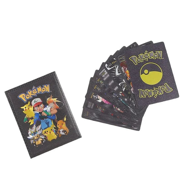 Planet Gates Original Pokemon Cards Pikachu Random 10 Gold Foil Party Games Anime Peripherals English Table Game Card Collection Kids Toys