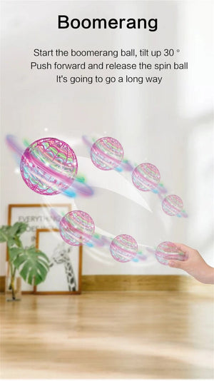 Planet Gates Original Product Fly Ball Hover Ball LED Light Rotating Fly Ball Toy Flying Drone Ball 2023 Indoor and Outdoor Children's Gift