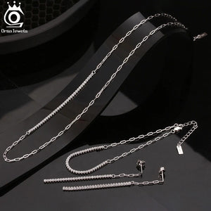 Planet Gates ORSA JEWELS 14K Gold Plated Paperclip Chains Tennis Bracelet For Women 925 Sterling Silver Handmade Bracelets Jewelry SB141
