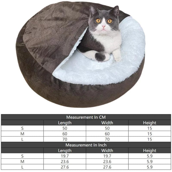 Planet Gates Orthopedic Dog Bed With Hooded Blanket Winter Warm Waterproof Dirt Resistant Cat Puppy House Cuddler Machine Washable