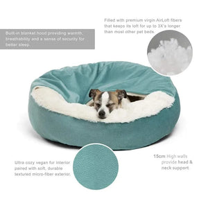 Planet Gates Orthopedic Dog Bed With Hooded Blanket Winter Warm Waterproof Dirt Resistant Cat Puppy House Cuddler Machine Washable