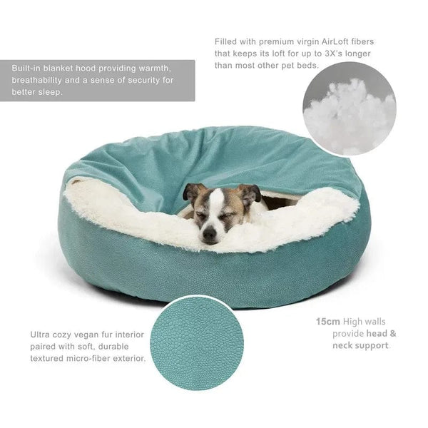 Planet Gates Orthopedic Dog Bed With Hooded Blanket Winter Warm Waterproof Dirt Resistant Cat Puppy House Cuddler Machine Washable