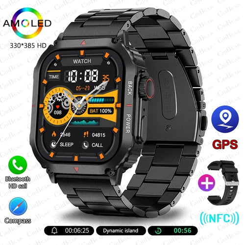 Planet Gates other / black steel For Huawei Xiaomi NFC Smart Watch Men AMOLED HD Screen Heart Rate Health Tracker Bluetooth Call IP68 Waterproof Smartwatch 2024