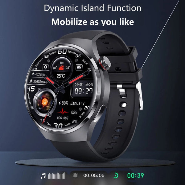 Planet Gates other / Silver Mesh belt 2 2024 New Smart Watch Heart rate Health Monitor Bluetooth Call NFC GPS Tracker IP68 Waterproof  SmartWatch Men For HUAWEI GT4 Pro