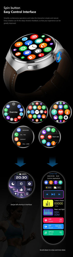 Planet Gates other / Silver Mesh belt 2 2024 New Smart Watch Heart rate Health Monitor Bluetooth Call NFC GPS Tracker IP68 Waterproof  SmartWatch Men For HUAWEI GT4 Pro