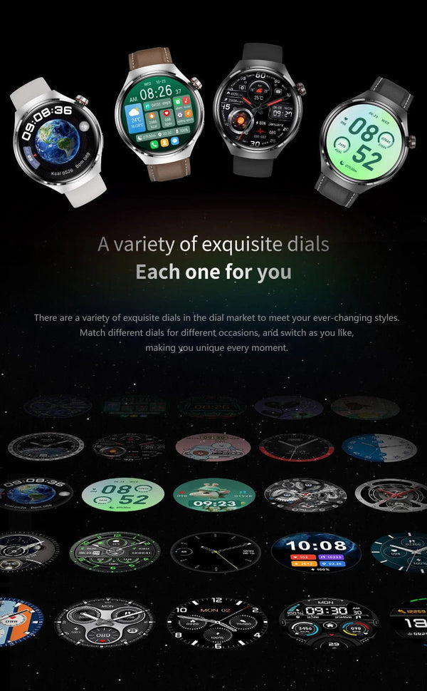 Planet Gates other / Silver Mesh belt 2 2024 New Smart Watch Heart rate Health Monitor Bluetooth Call NFC GPS Tracker IP68 Waterproof  SmartWatch Men For HUAWEI GT4 Pro
