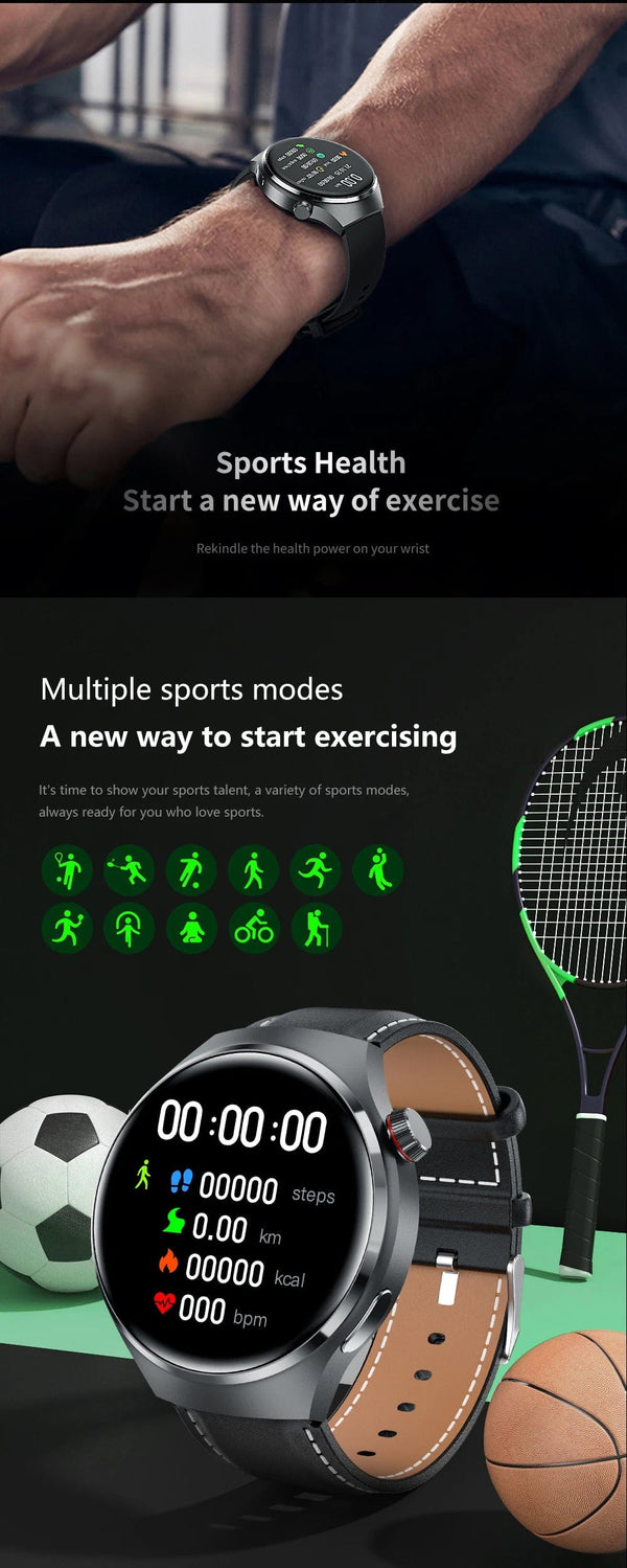 Planet Gates other / Silver Mesh belt 2 2024 New Smart Watch Heart rate Health Monitor Bluetooth Call NFC GPS Tracker IP68 Waterproof  SmartWatch Men For HUAWEI GT4 Pro